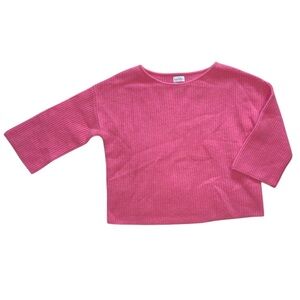 Nicole Miller Pink Merino Wool and Cashmere 3/4 Sleeve Knit Sweater